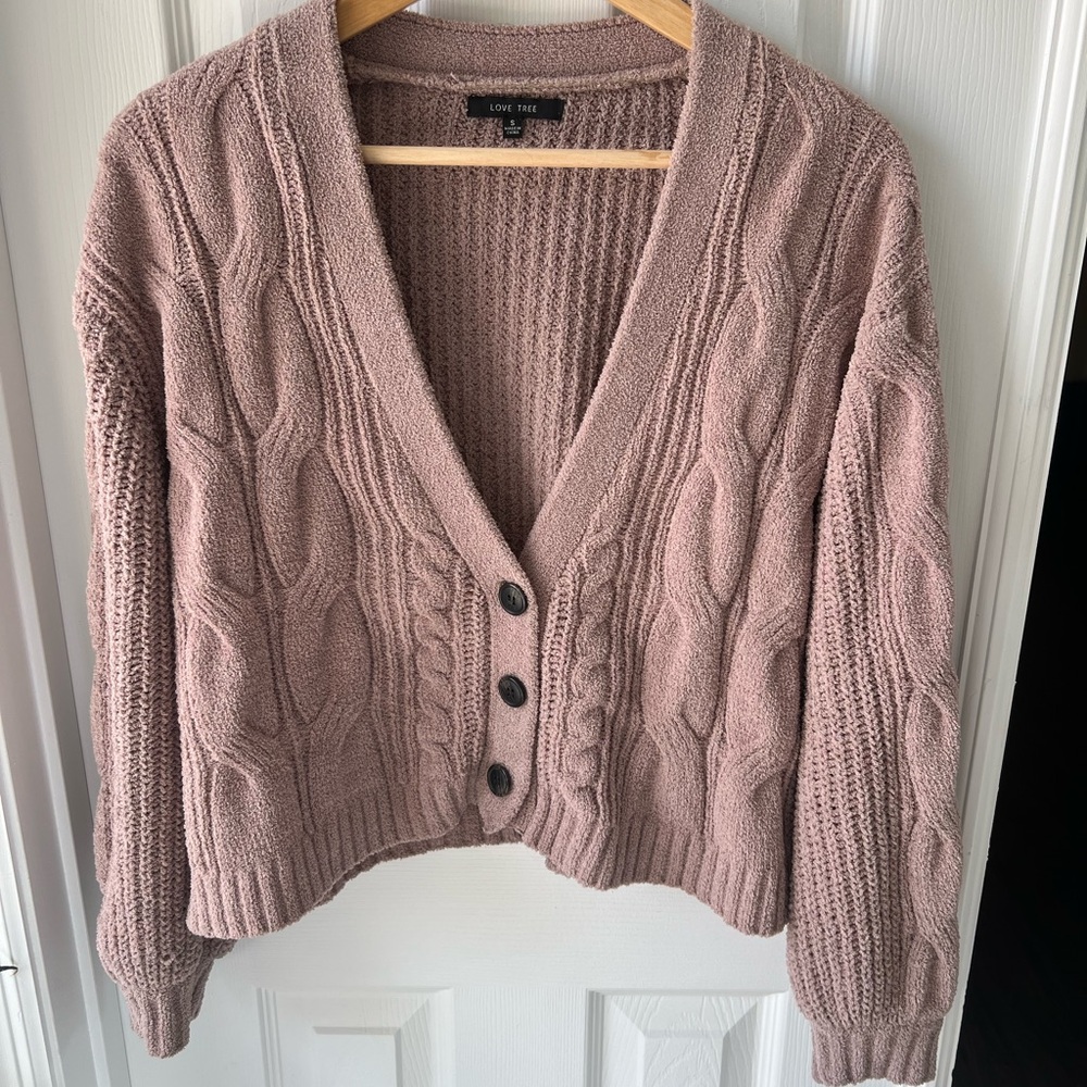 Love Tree Women's Cable Knit Sweater - Pink